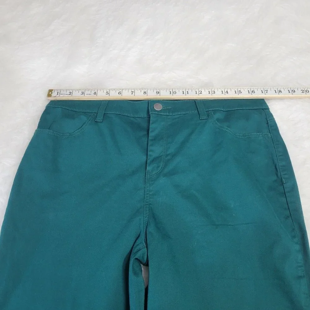 Chico's 1.5 Girlfriend Slim Leg Ankle 10 Turquoise Pants Cropped High Rise - Picture 7 of 13